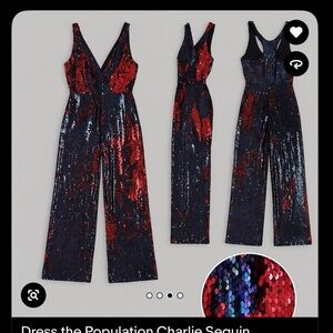 Dress the Population Multicolor Sequin Jumpsuit
